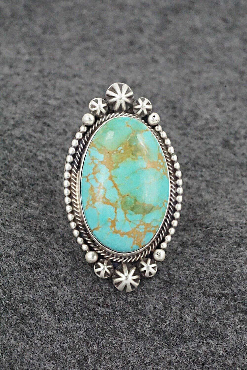 Turquoise & Sterling Silver Ring - Daniel Benally - Size 6 Adj.