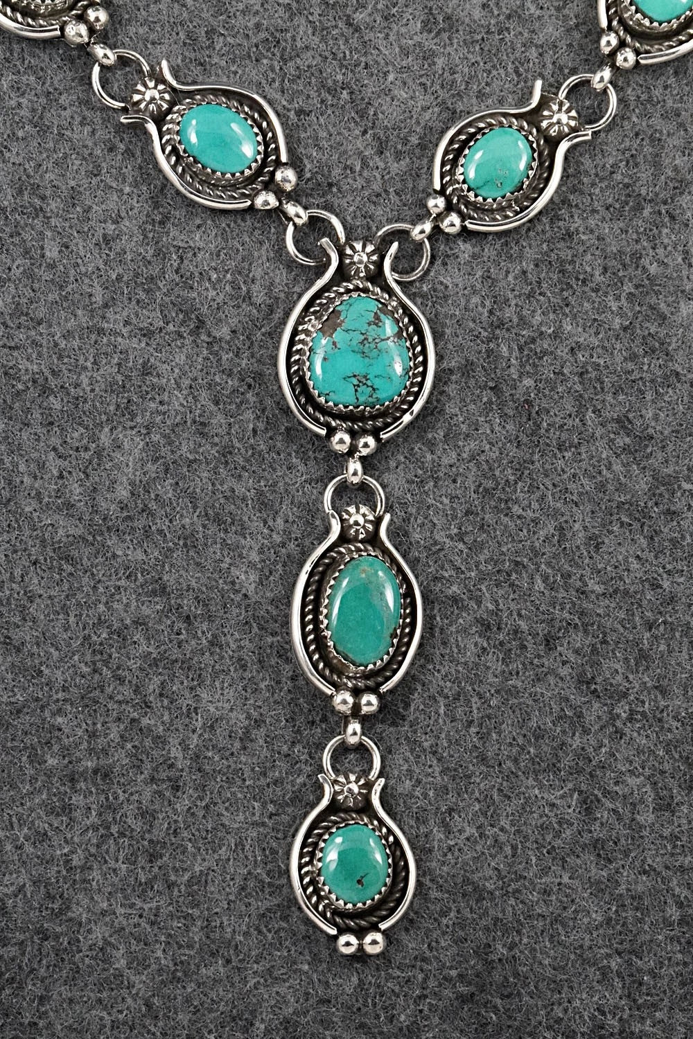 Turquoise & Sterling Silver Necklace and Earrings Set - Phil Nez