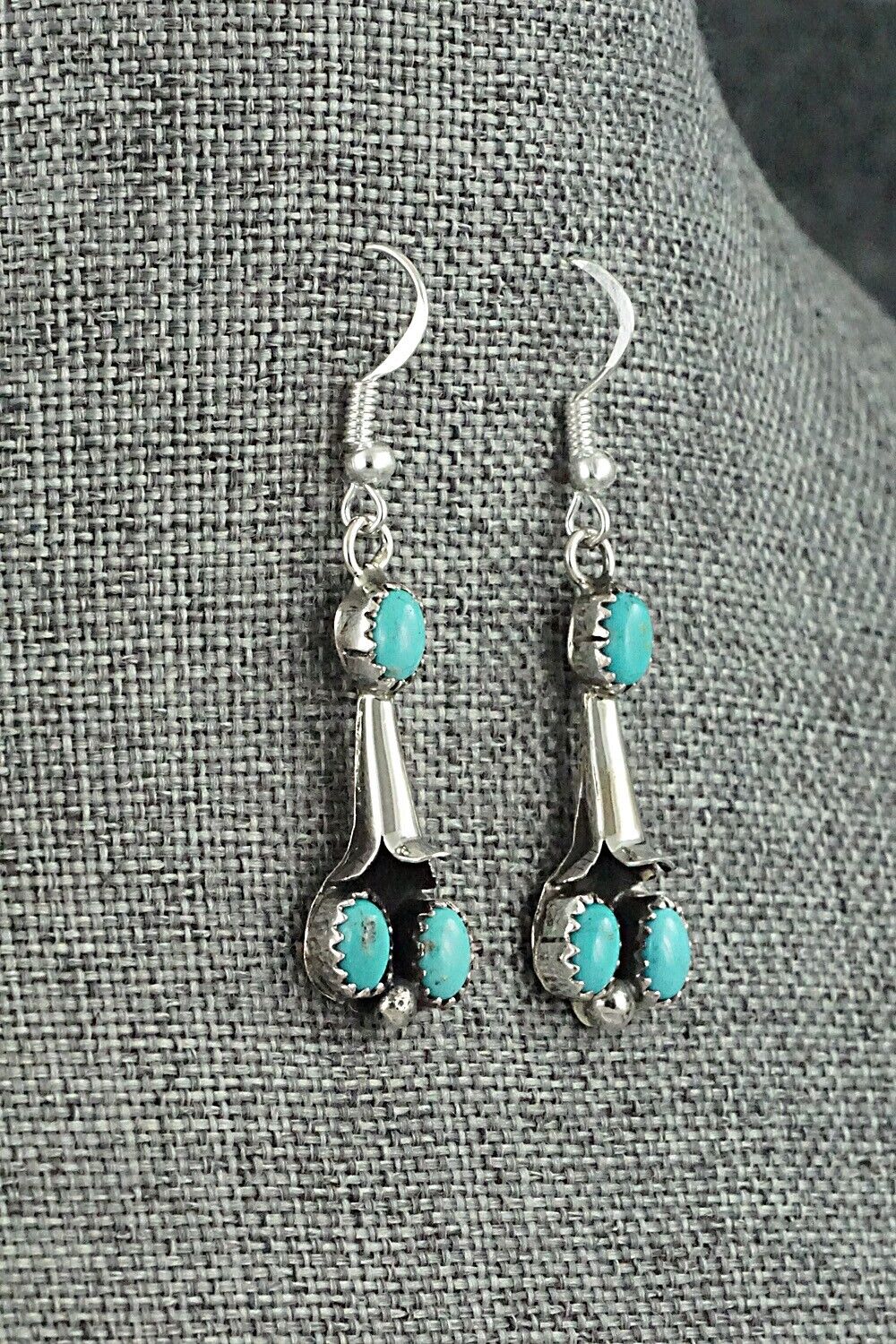 Turquoise & Sterling Silver Mini Squash Blossom Set - Phil Garcia