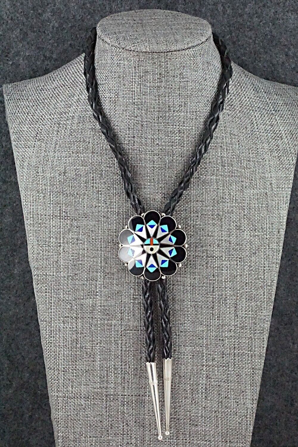 Multi Stone & Sterling Silver Bolo Tie - Delwin Gasper