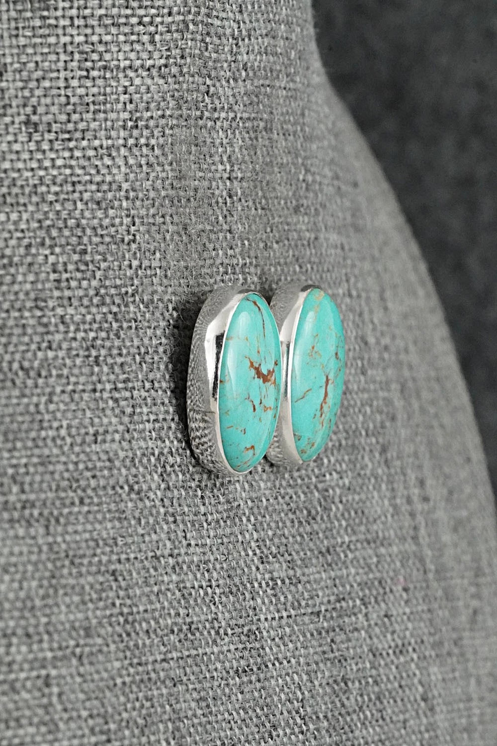 Turquoise & Sterling Silver Earrings - Eugene Gruber