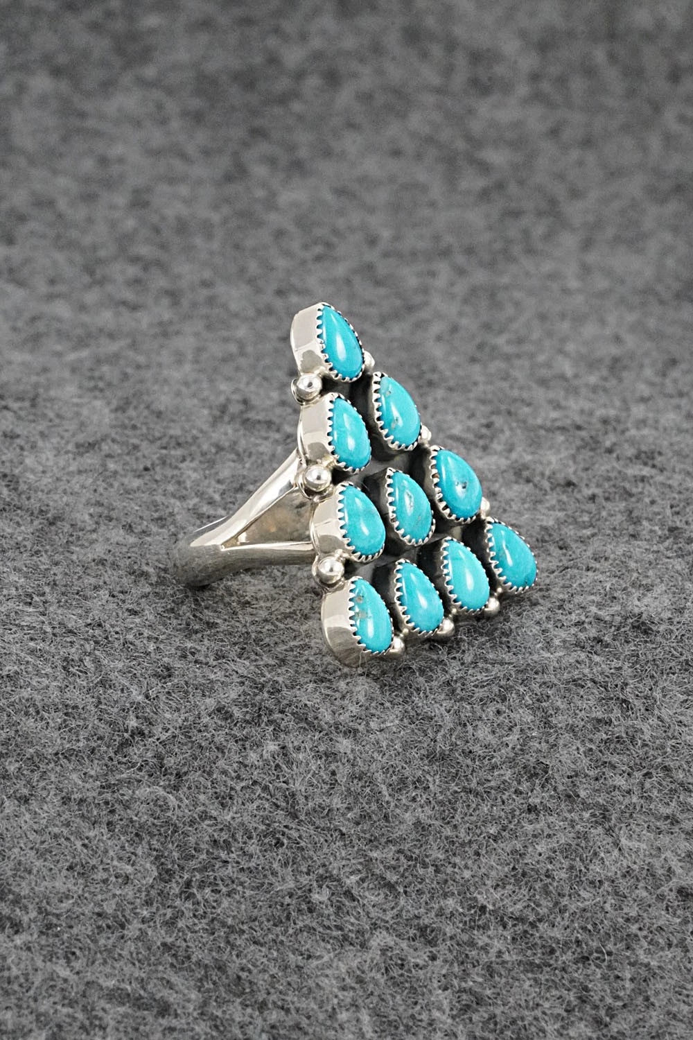 Turquoise & Sterling Silver Ring - Loretta Delgarito - Size 6.5