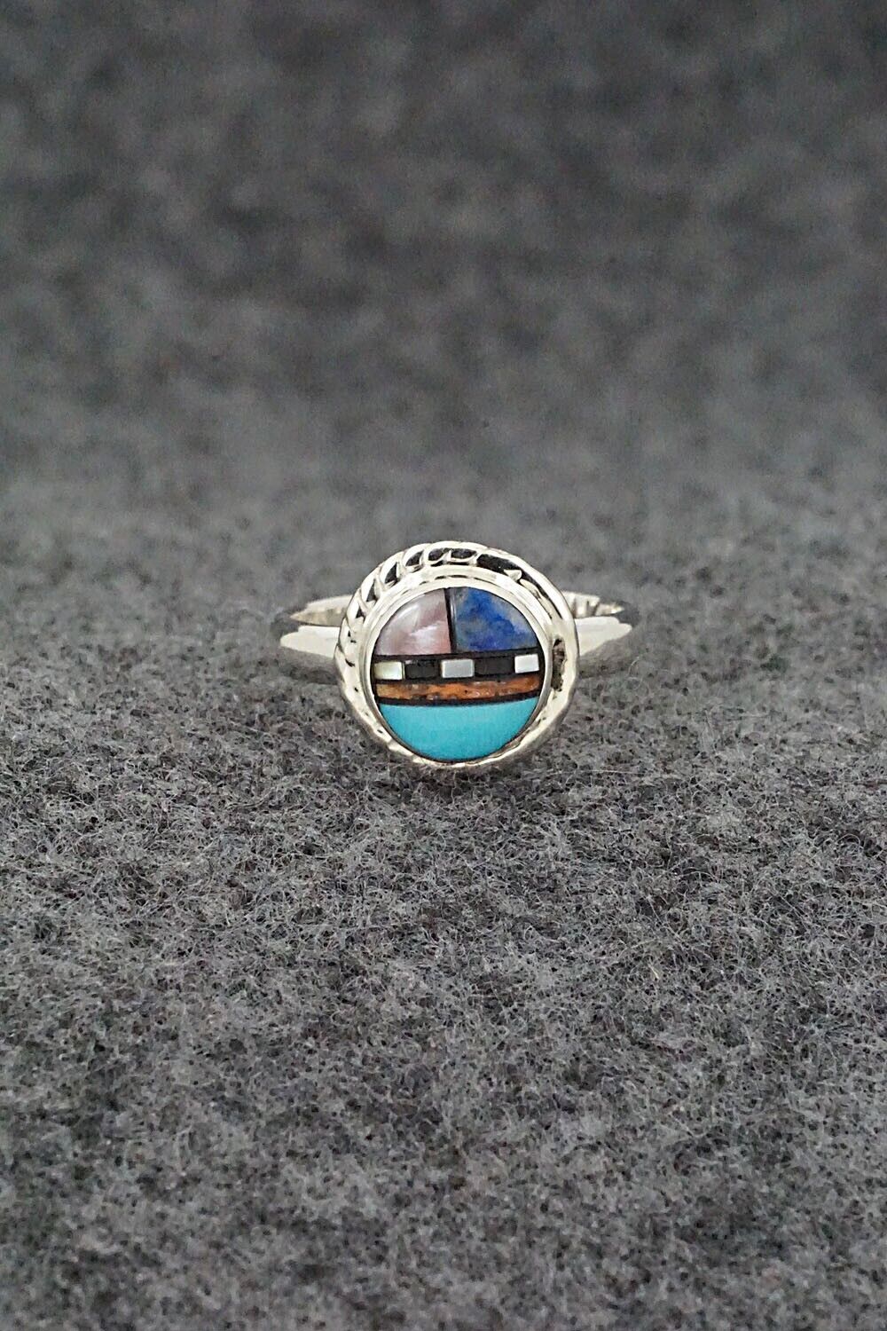 Multi-Stone & Sterling Silver Ring - Delbert Kallestewa Jr. - Size 4.5