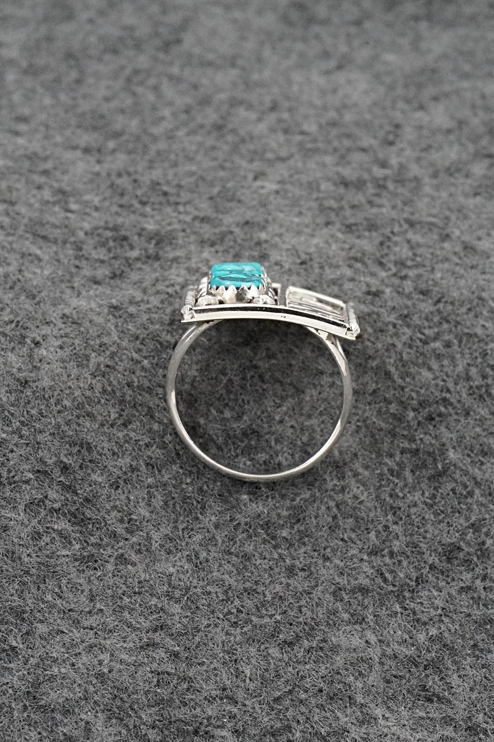 Turquoise & Sterling Silver Ring - Ronnie Spencer - Size 8