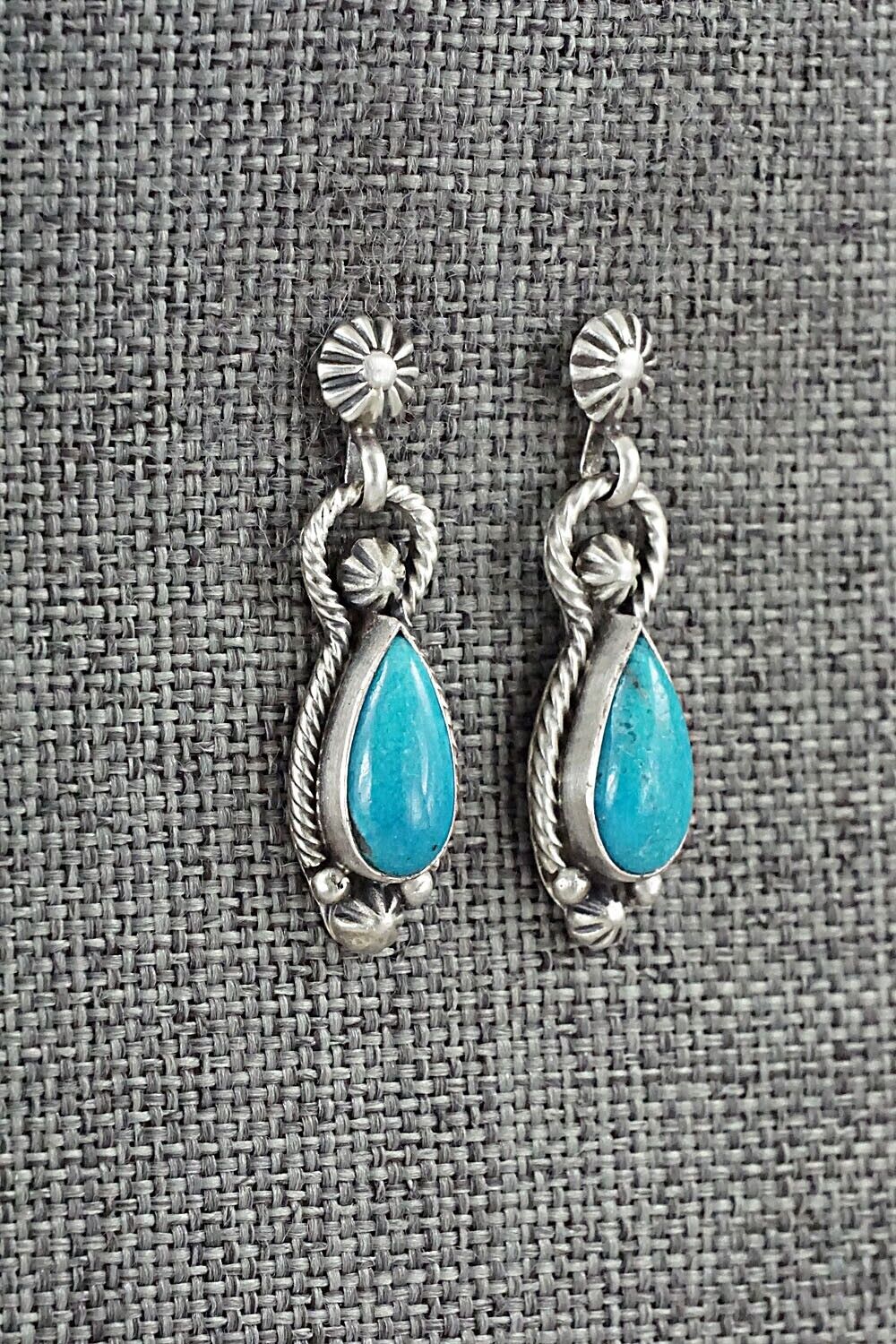 Turquoise & Sterling Silver Earrings - Verley Betone