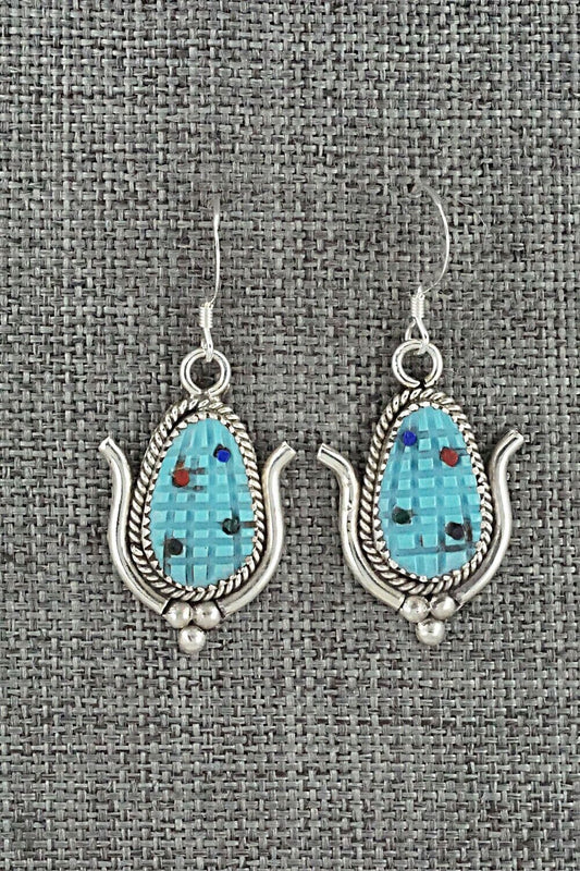 Turquoise & Sterling Silver Earrings - Tracy Bowekity
