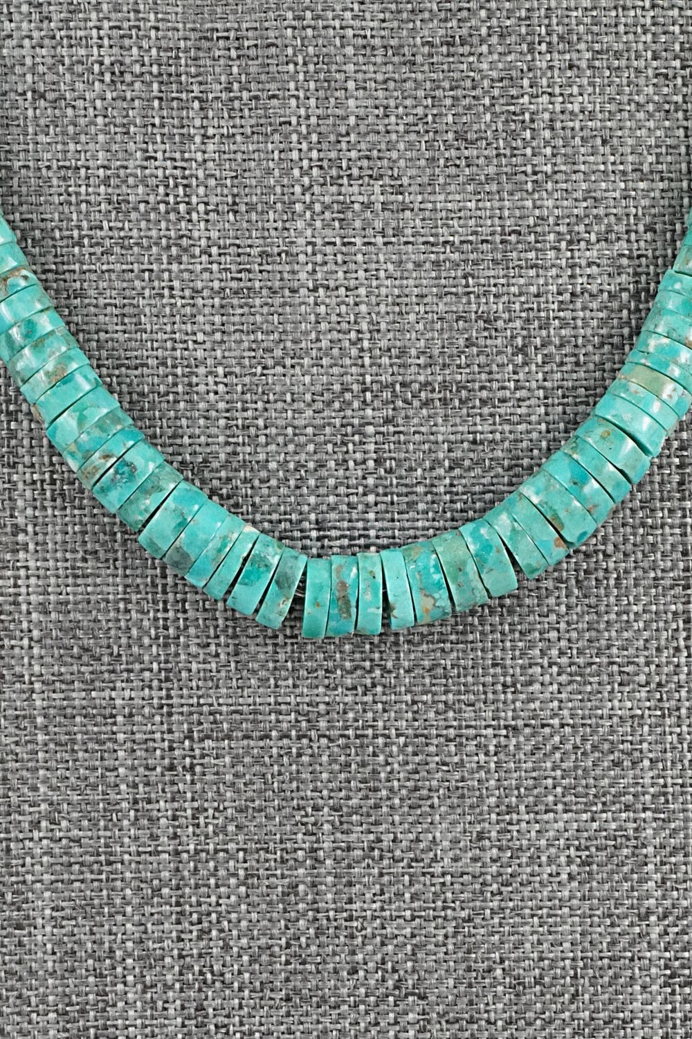 Turquoise & Sterling Silver Necklace 18" - Doreen Jake