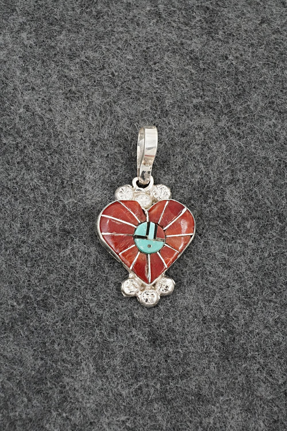 Multi-Stone & Sterling Silver Inlay Pendant - Ola Eriacho