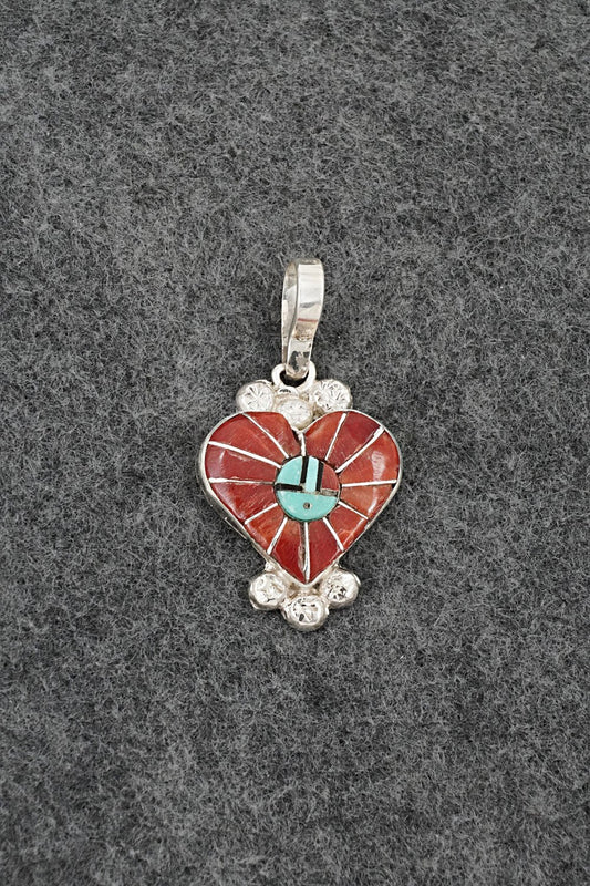 Multi-Stone & Sterling Silver Inlay Pendant - Ola Eriacho