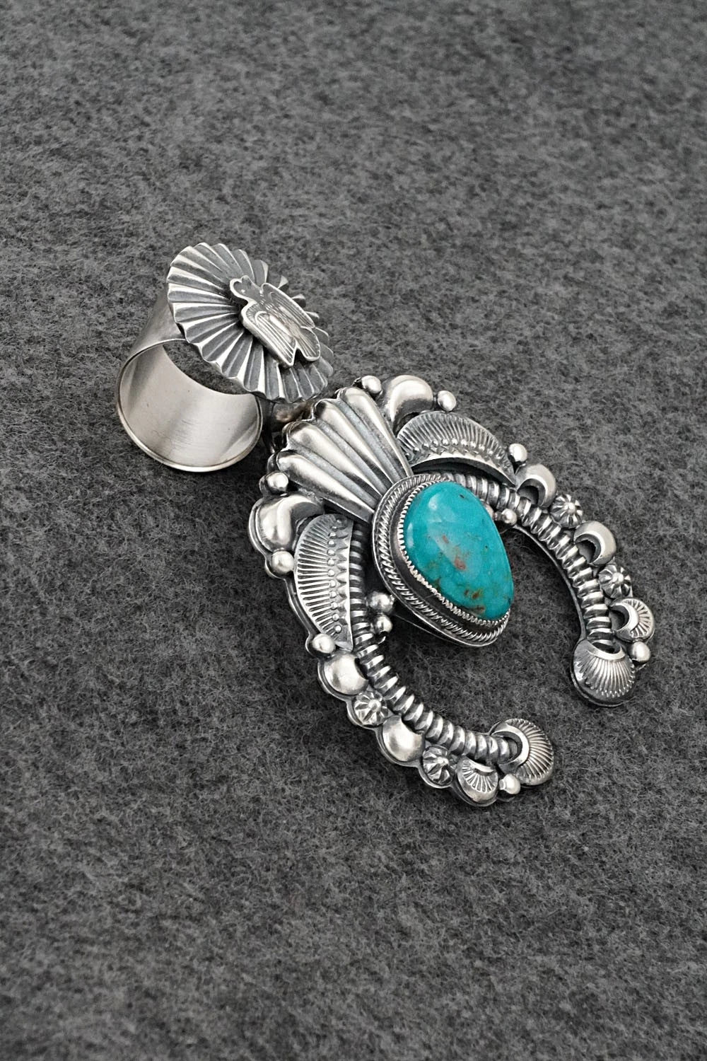 Turquoise & Sterling Silver Pendant - Delbert Gordon