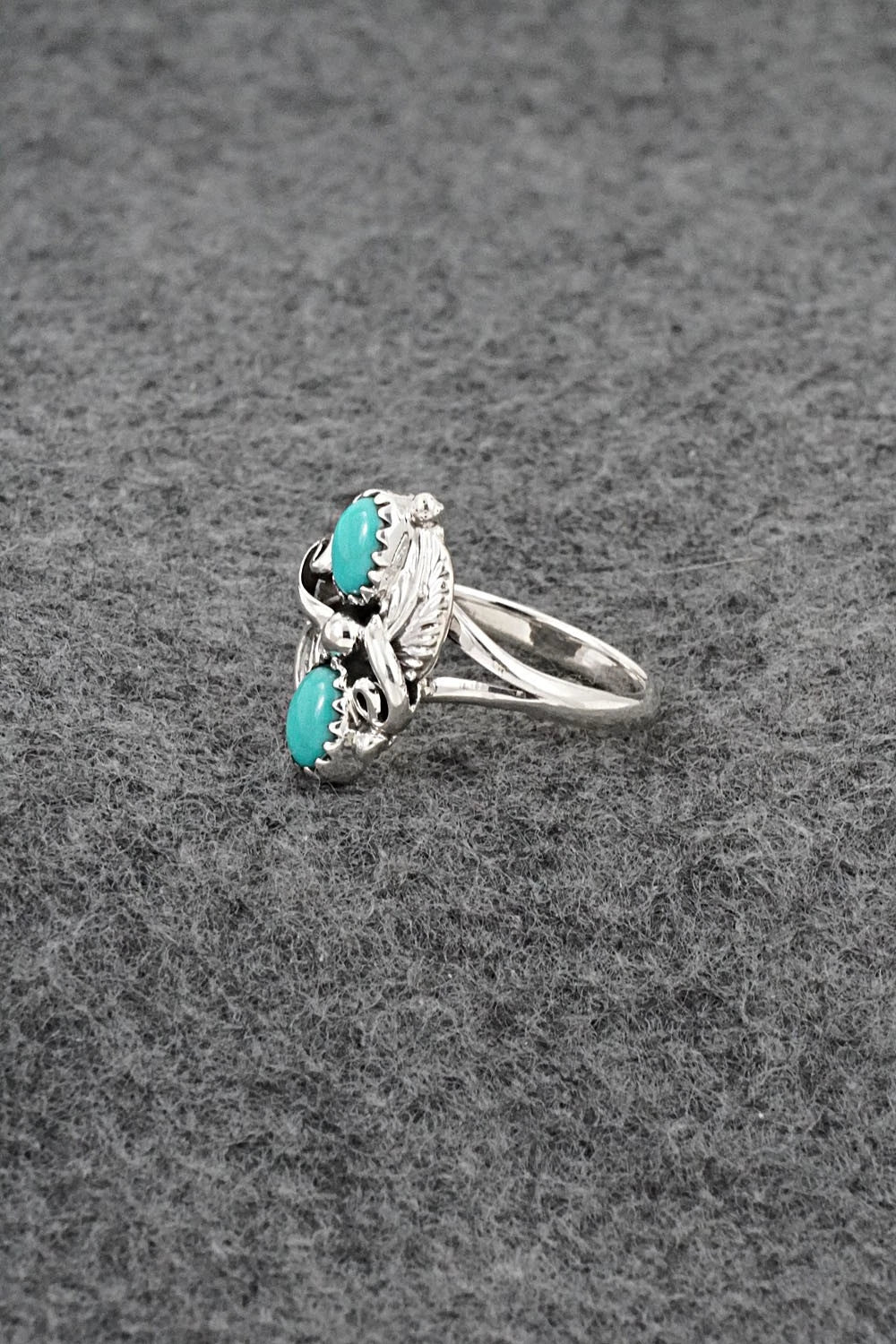 Turquoise and Sterling Silver Ring - Judy Largo - Size 5.75