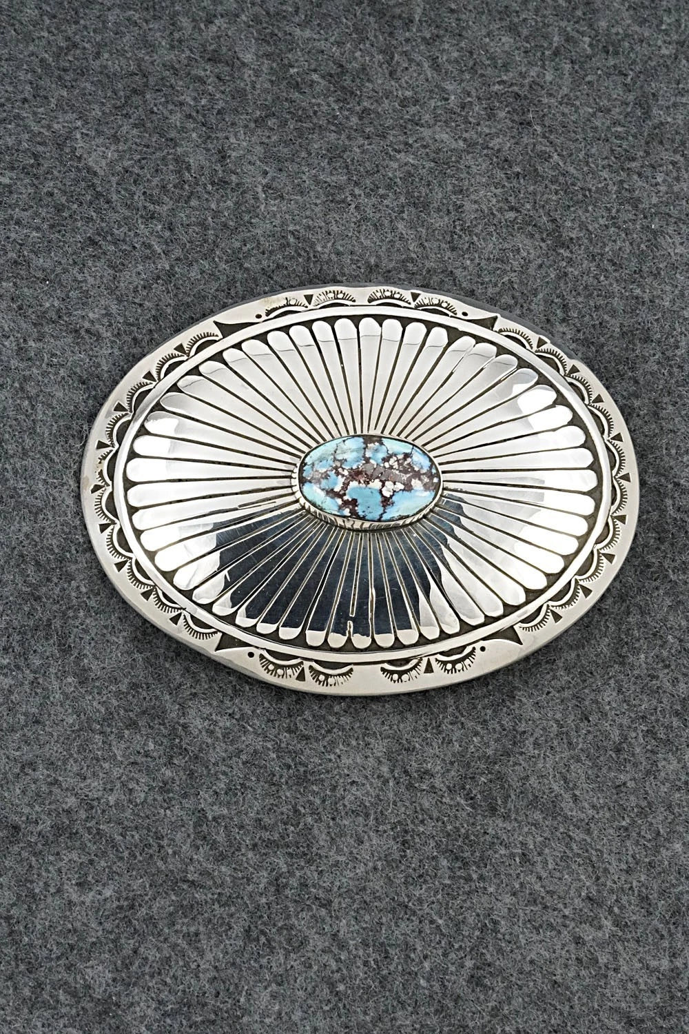 Turquoise & Sterling Silver Bolo Tie and Buckle - Charlie John