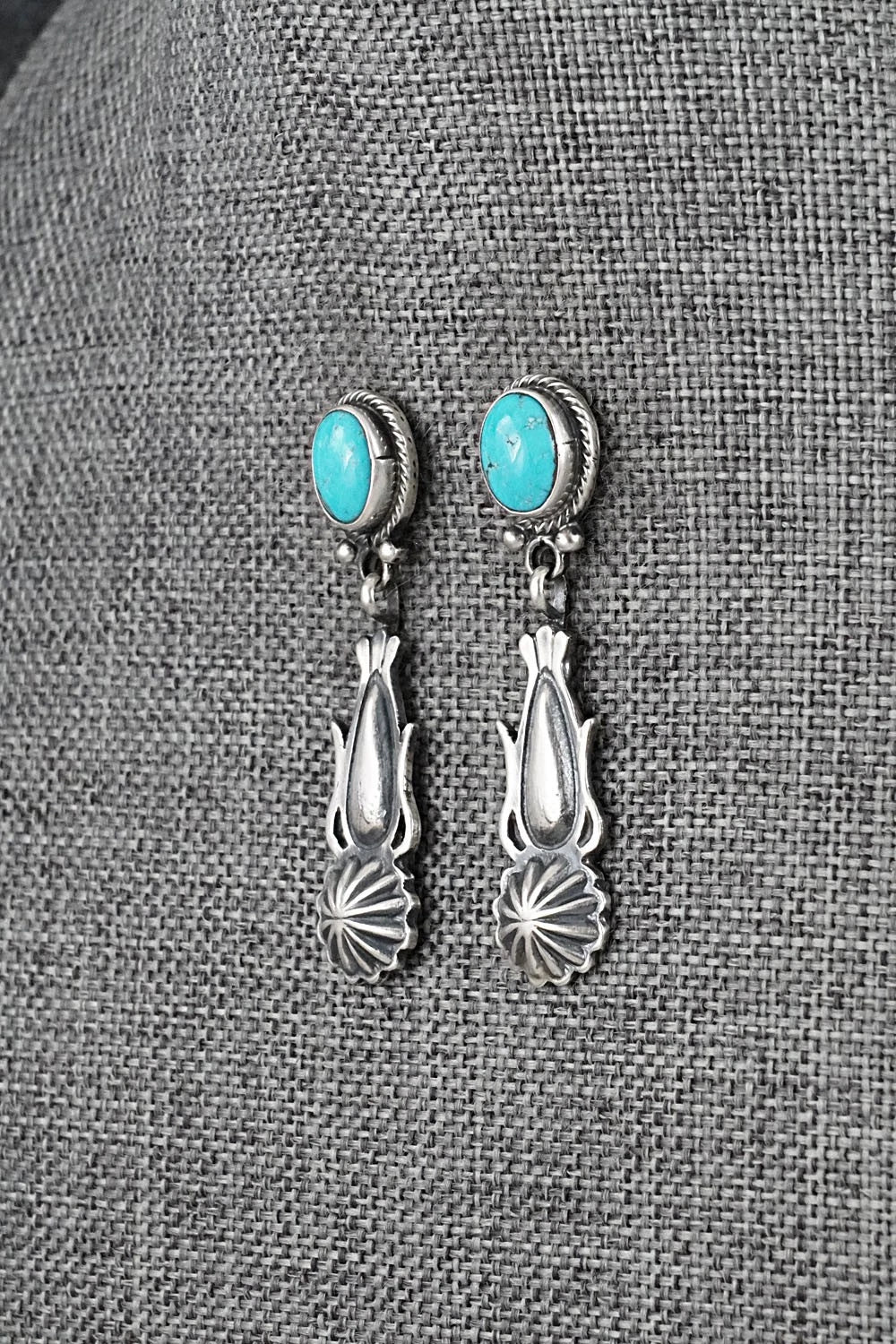 Turquoise & Sterling Silver Earrings - Verley Betone