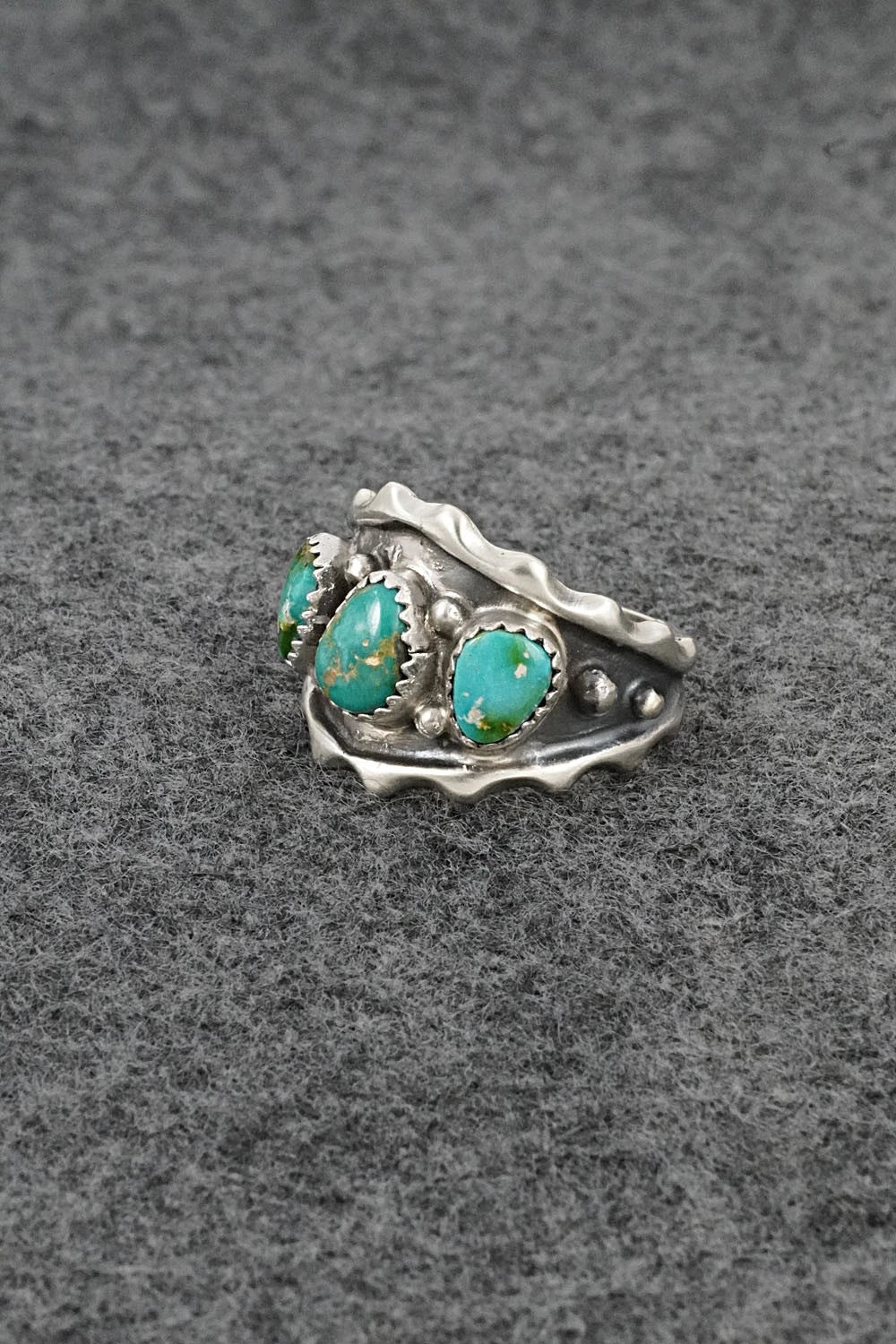 Turquoise & Sterling Silver Ring - Genevieve Francisco - Size 10