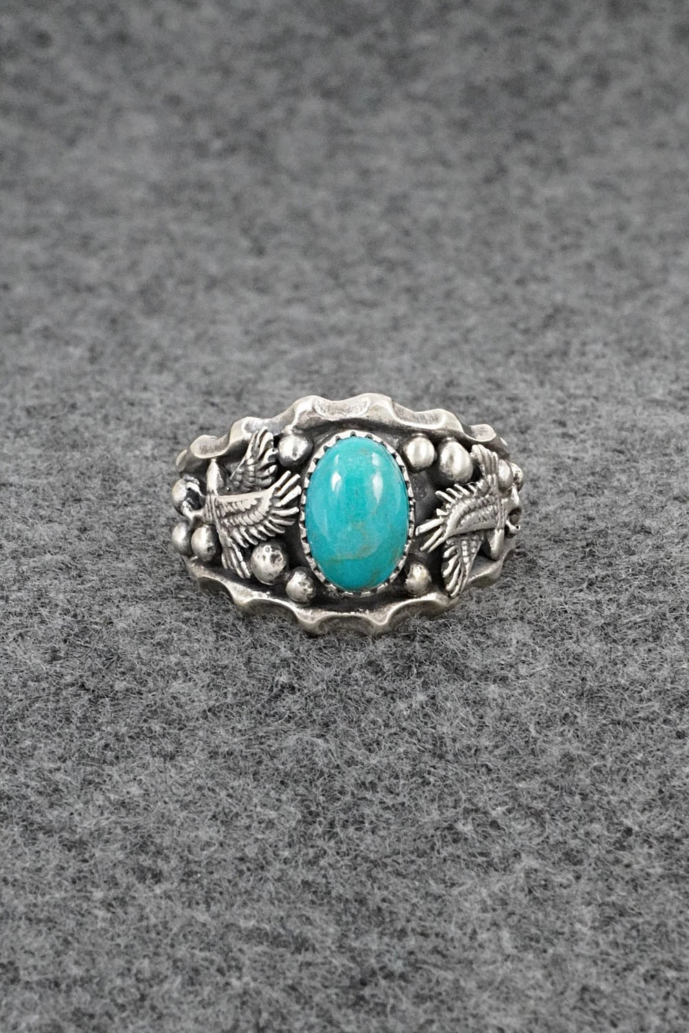 Turquoise & Sterling Silver Ring - Genevieve Francisco - Size 12.75