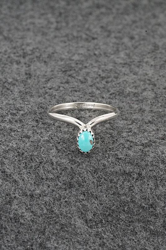 Turquoise & Sterling Silver Ring - Hiram Largo - Size 7.75