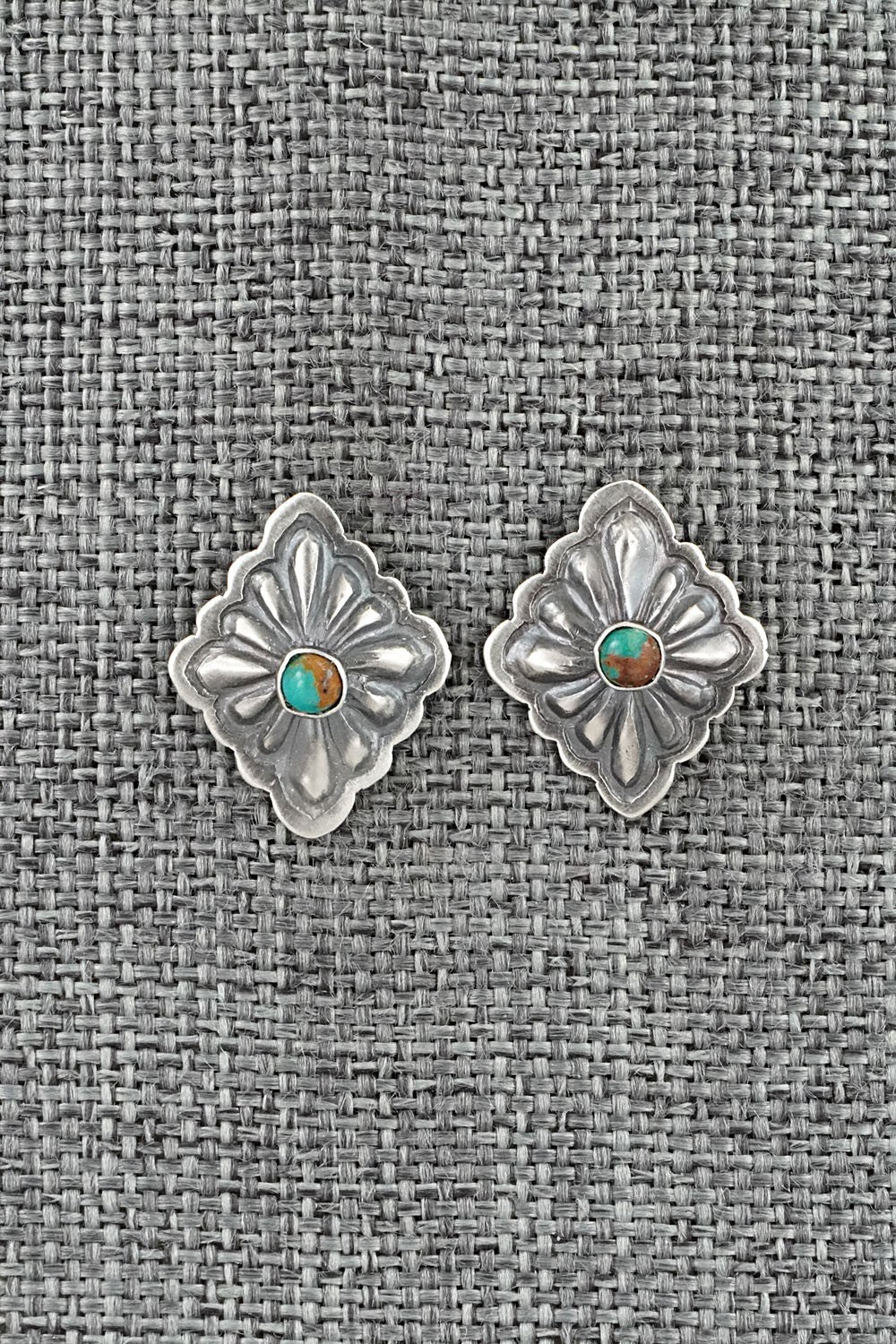 Turquoise & Sterling Silver Earrings - Terry Charlie