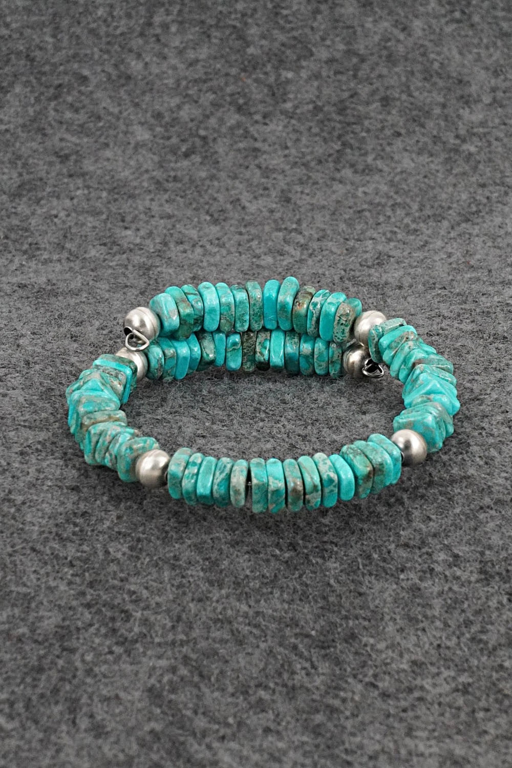 Turquoise & Sterling Silver Bracelet - Doreen Jake