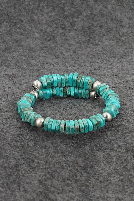 Turquoise & Sterling Silver Bracelet - Doreen Jake