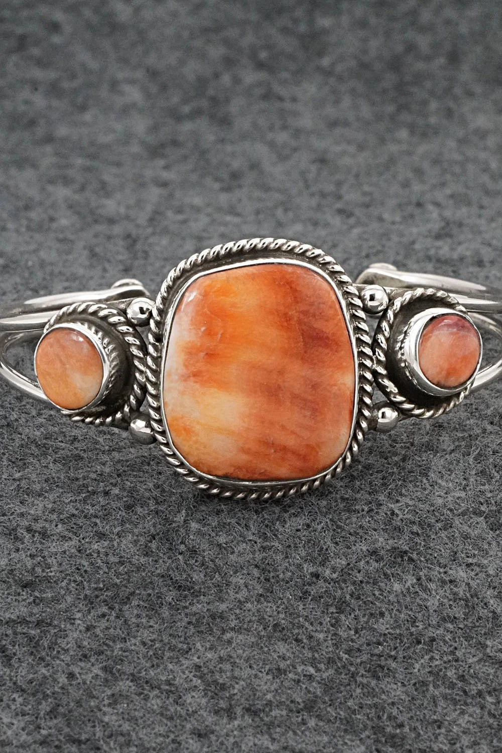 Spiny Oyster & Sterling Silver Bracelet - Priscilla Reeder