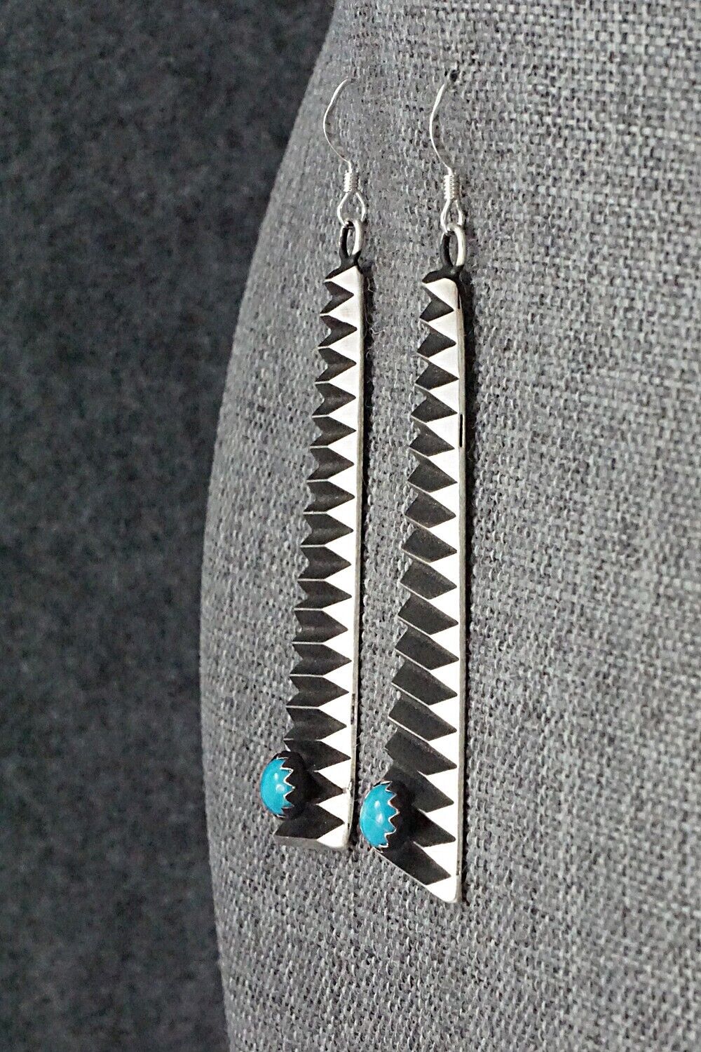 Turquoise & Sterling Silver Earrings - Lane Tahe