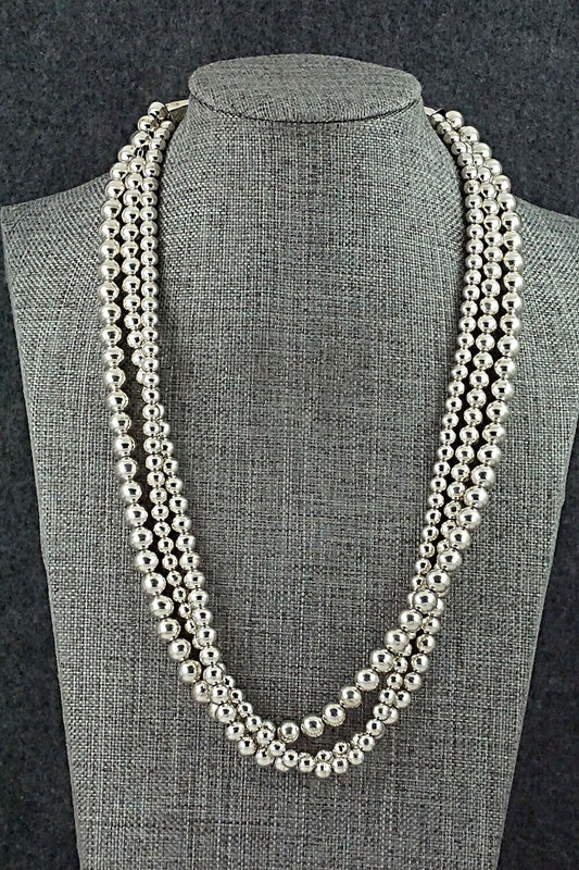 Sterling Silver Navajo Pearl Necklace - Dorinda Mariano