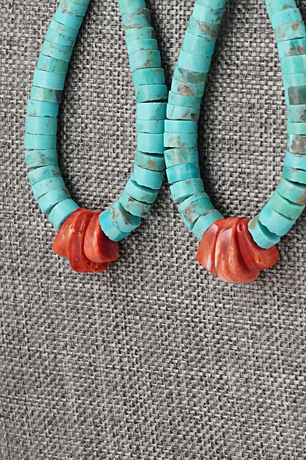 Turquoise, Spiny Oyster & Sterling Silver Earrings - Lupe Lovato