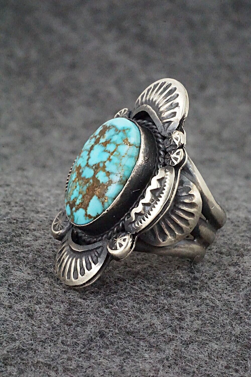 Turquoise & Sterling Silver Ring - Gilbert Tom - Size 7.5