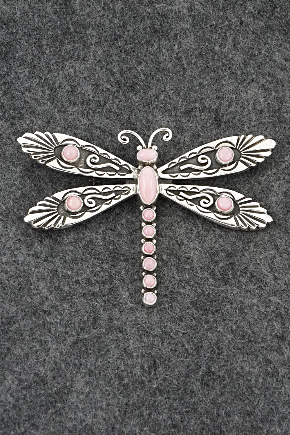 Pink Conch & Sterling Silver Pendant/Pin - Lee Charley
