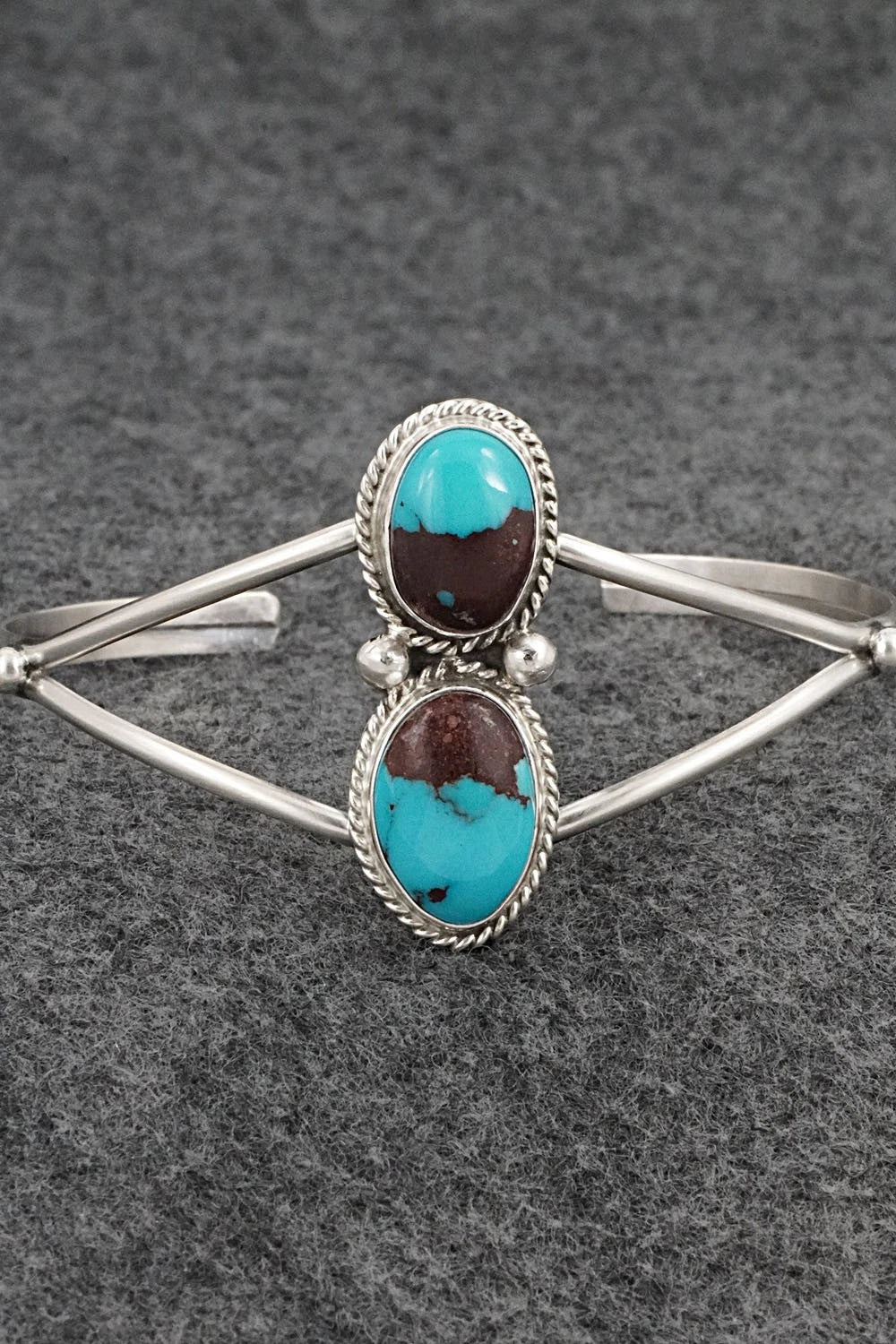 Turquoise & Sterling Silver Bracelet - Eugene Gruber