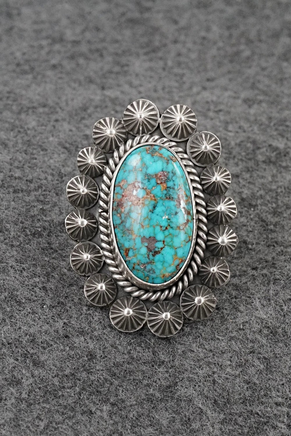 Turquoise & Sterling Silver Ring - Michael Calladitto - Size 8
