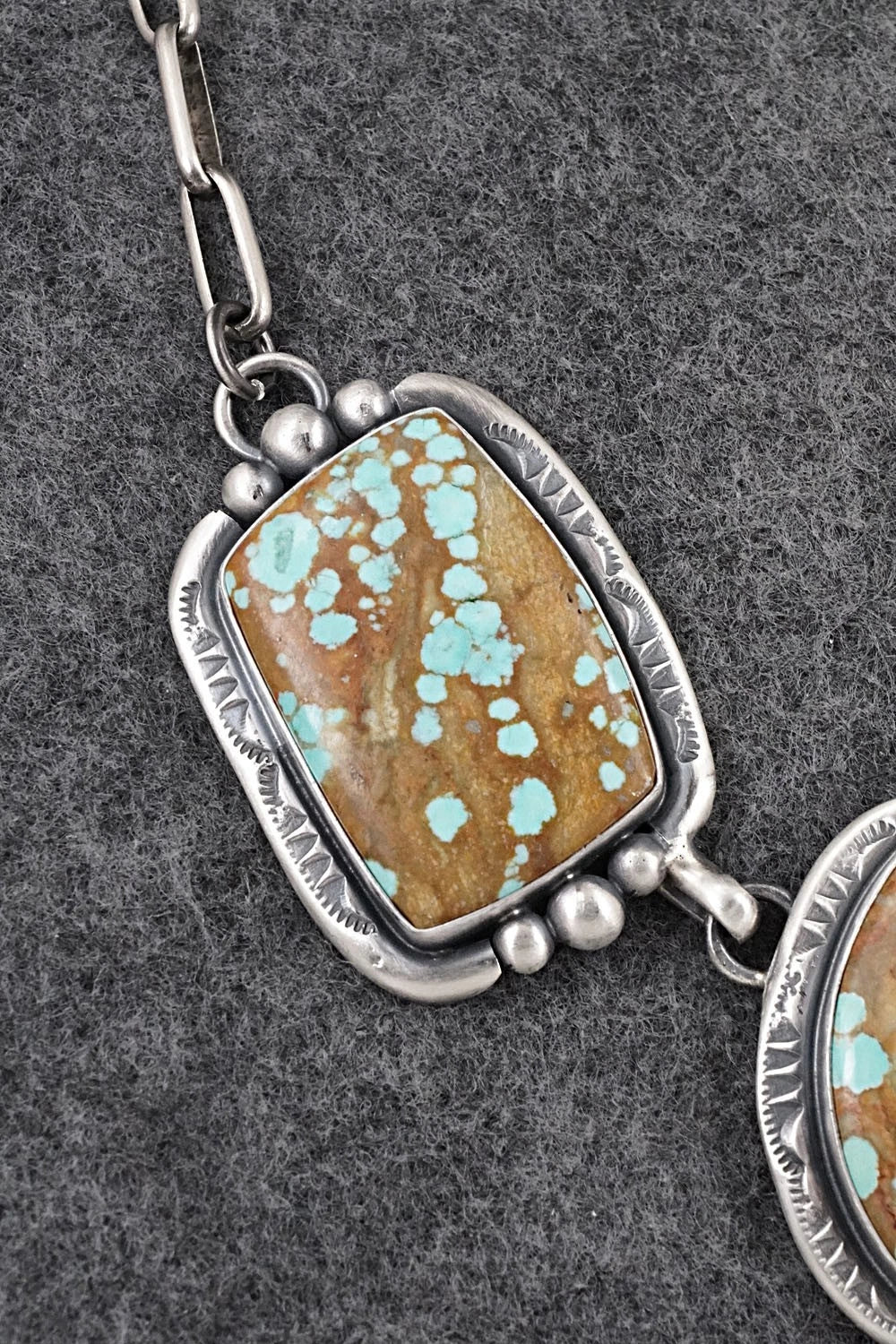 Turquoise & Sterling Silver Necklace and Earrings Set - Paul Livingston