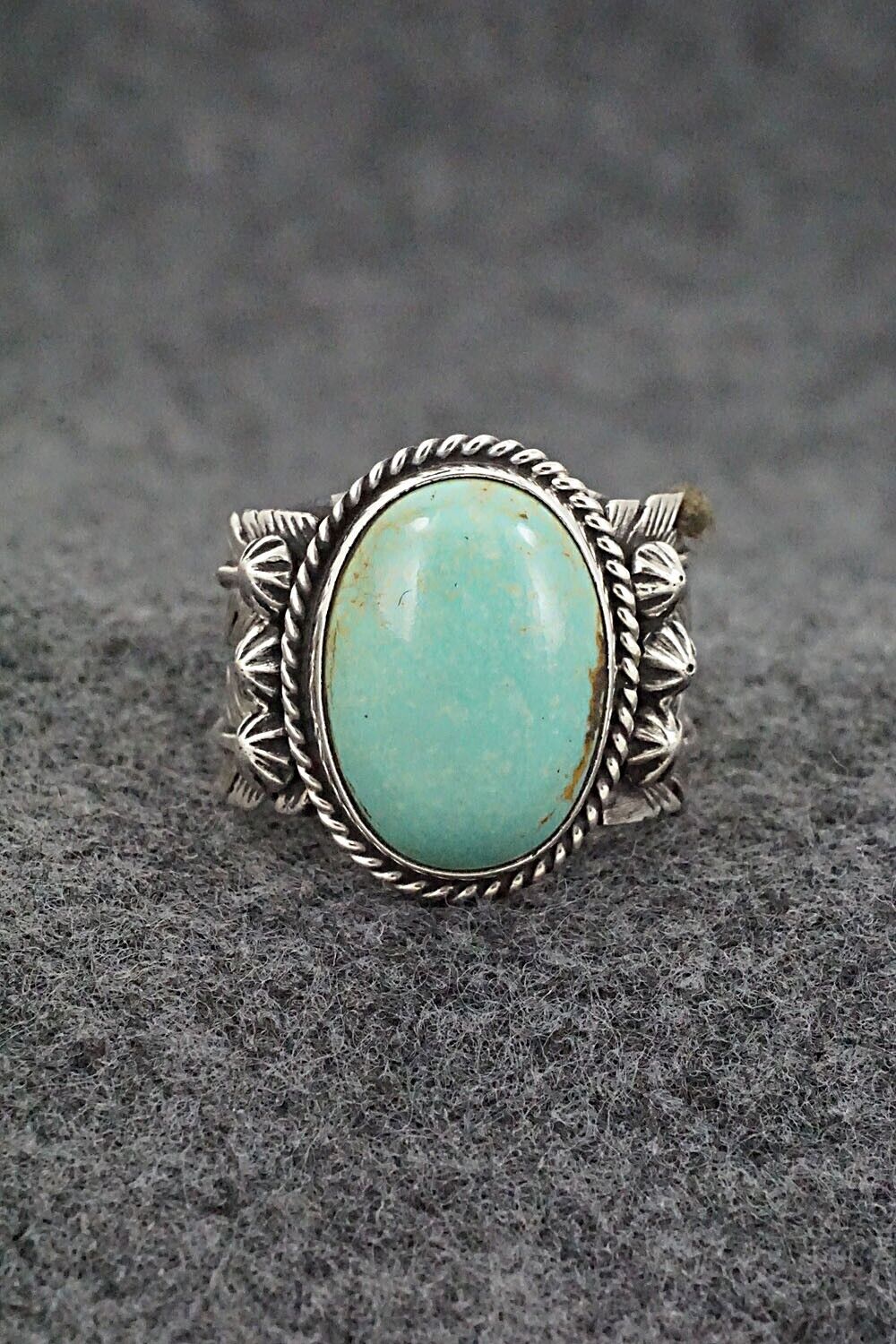 Turquoise & Sterling Silver Ring - Bobby Platero - Size 6.75
