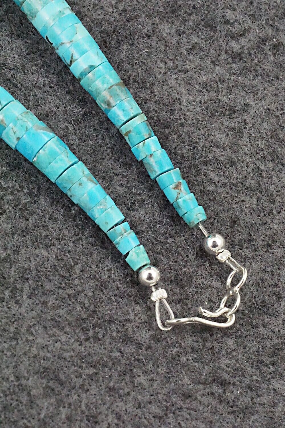 Turquoise & Sterling Silver Necklace - Lupe Lovato