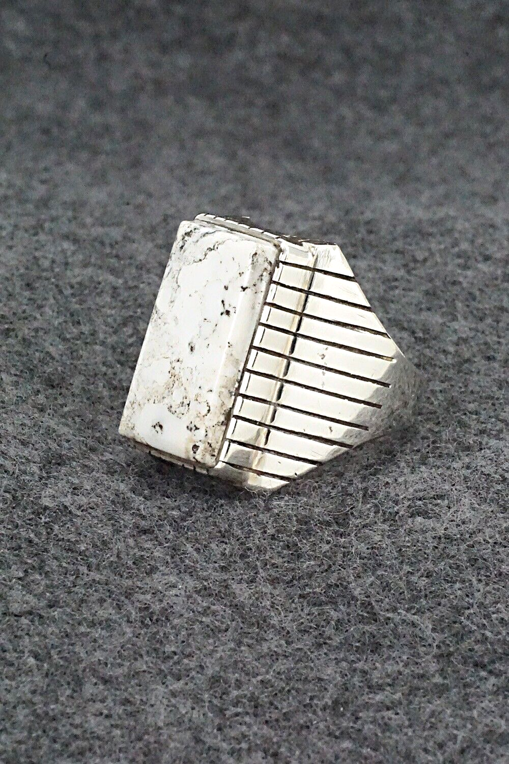 White Buffalo & Sterling Silver Ring - Trevor Jack - Size 9.5