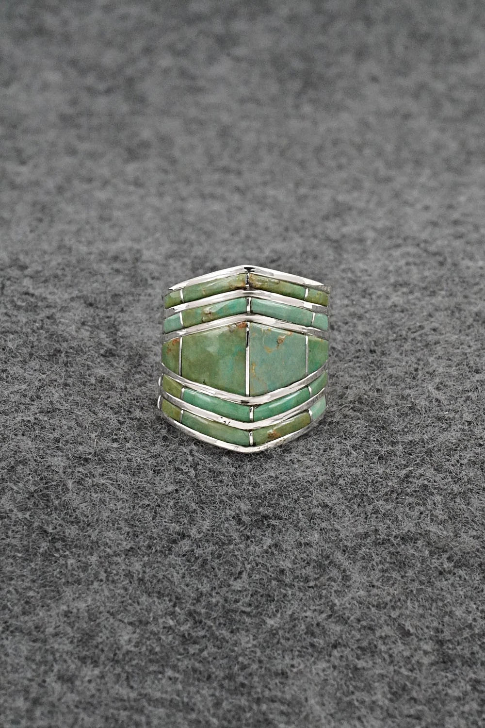 Turquoise & Sterling Silver Ring - Andrew Enrico - Size 7.5