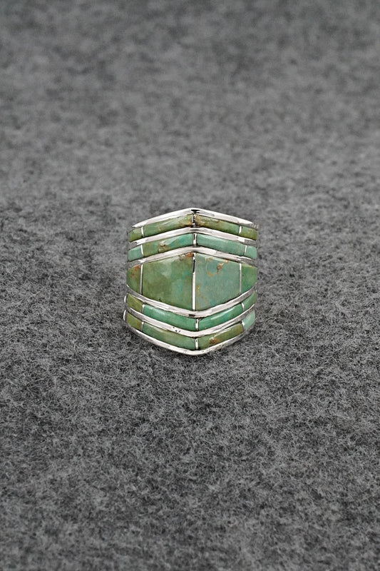 Turquoise & Sterling Silver Ring - Andrew Enrico - Size 7.5