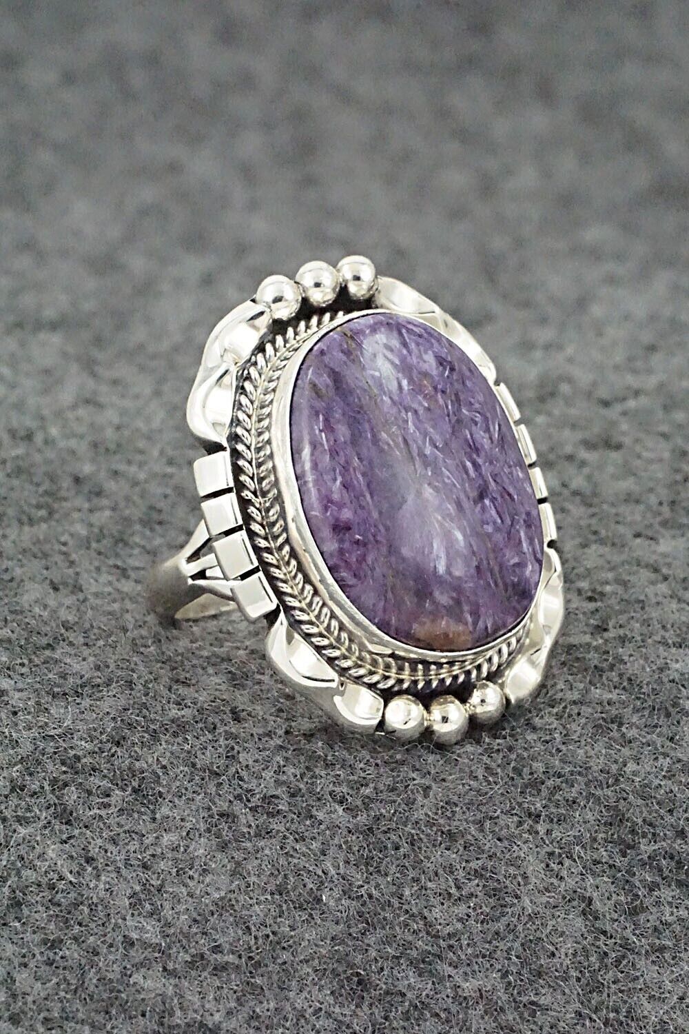 Charoite & Sterling Silver Ring - Samuel Yellowhair - Size 6.75