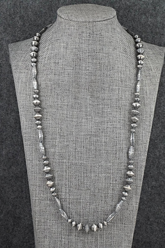 Sterling Silver Navajo Pearl Necklace 24" - Vintage