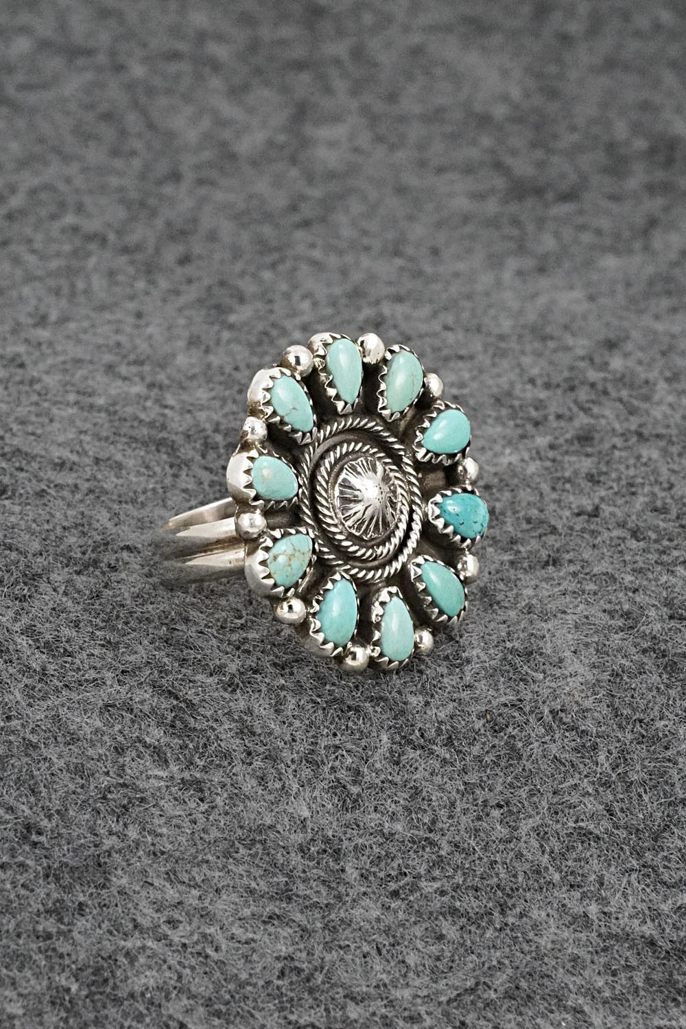 Turquoise & Sterling Silver Ring - Priscilla Reeder - Size 8