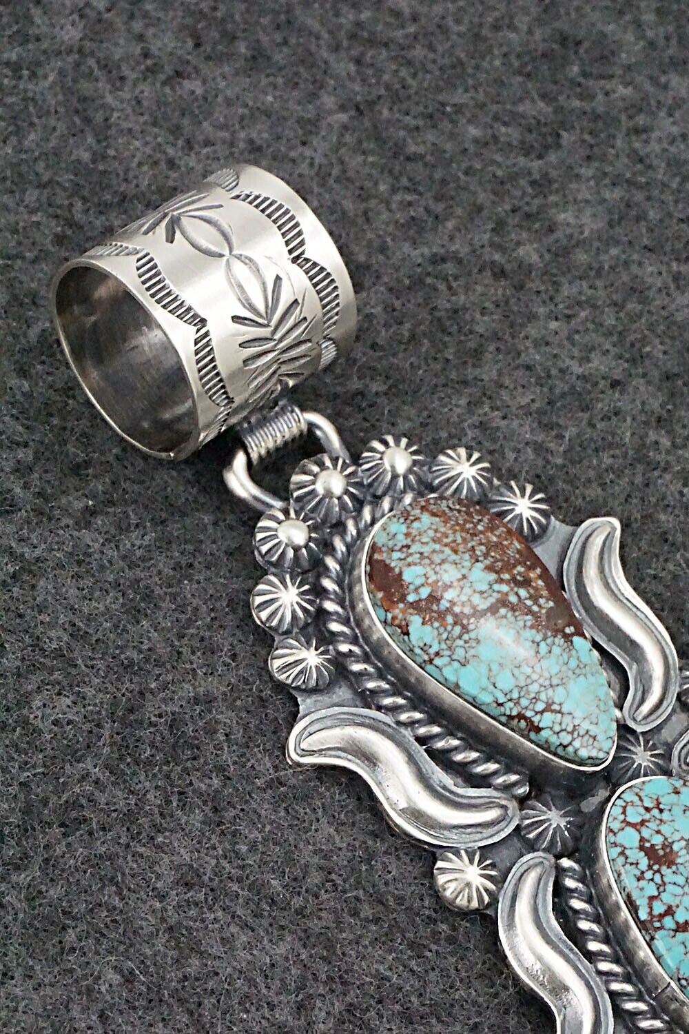 Turquoise & Sterling Silver Pendant - Raymond Delgarito