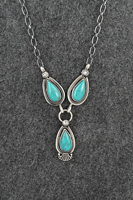 Turquoise & Sterling Silver Necklace - Verley Betone