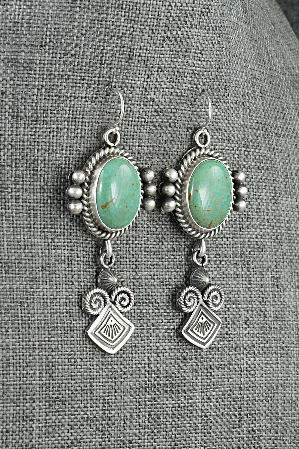 Turquoise & Sterling Silver Earrings - Michael Calladitto