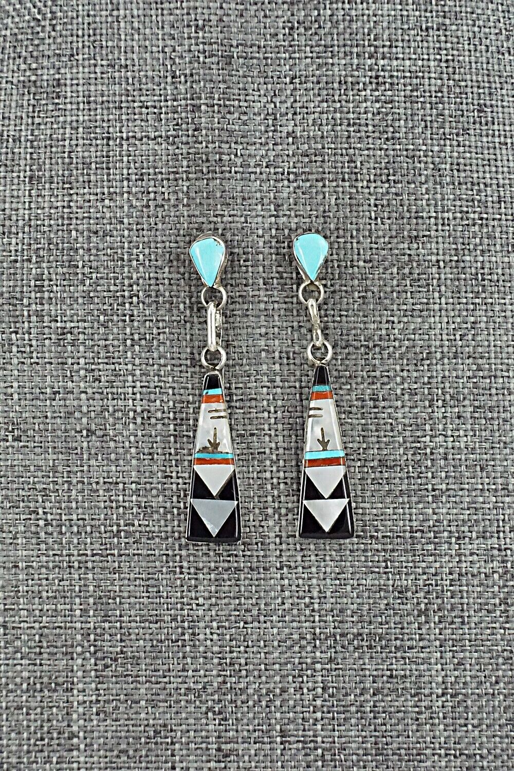 Multi-Stone Inlay & Sterling Silver Earrings - Jason Bobelu