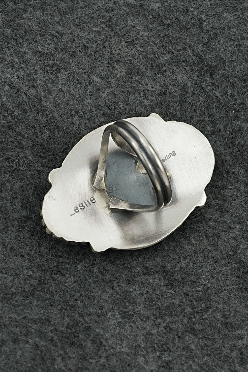 Turquoise & Sterling Silver Ring - Leslie Nez - Size 9.5