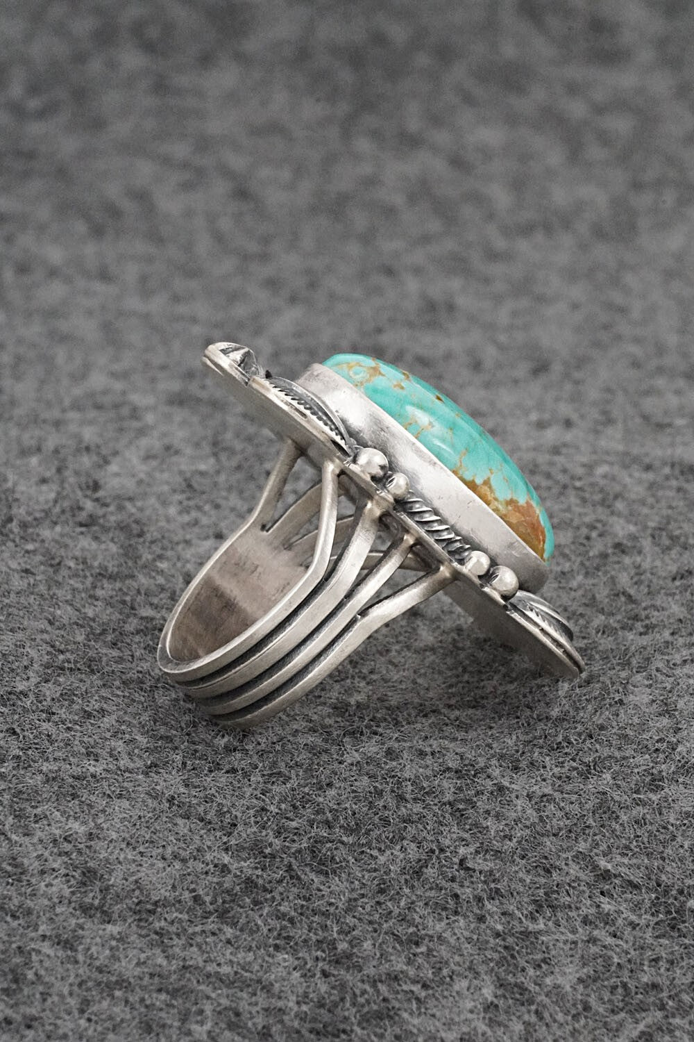 Turquoise & Sterling Silver Ring - Randy Billy - Size 7
