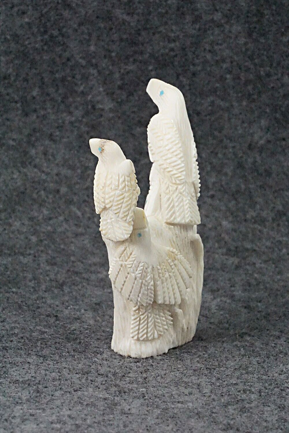Eagles with Fish Zuni Fetish Carving - Destry Siutza
