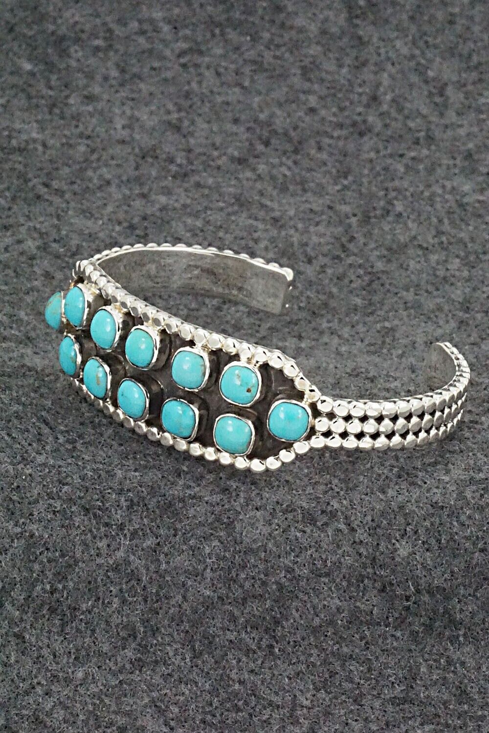 Turquoise & Sterling Silver Bracelet - Kenny Lonjose