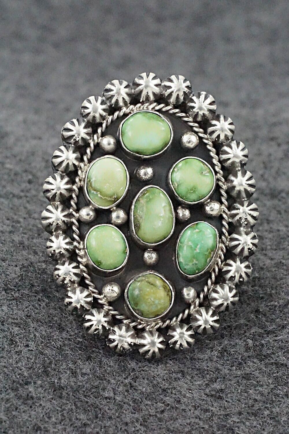 Turquoise & Sterling Silver Ring - Samuel Yellowhair - Size 8