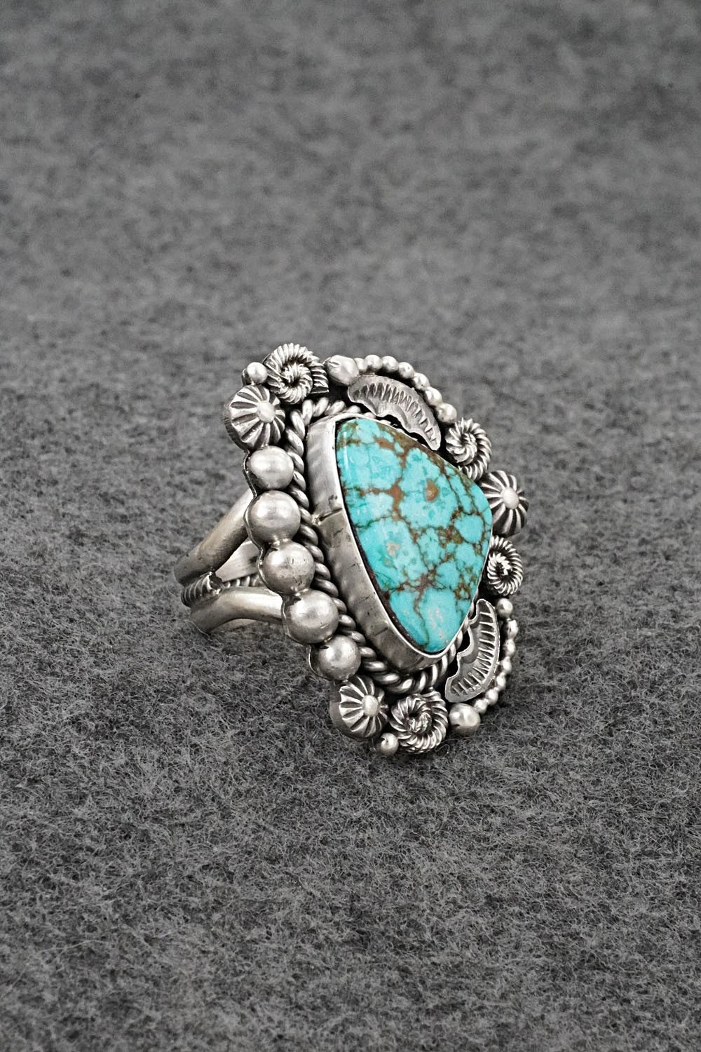 Turquoise & Sterling Silver Ring - Rosita Calladitto - Size 9